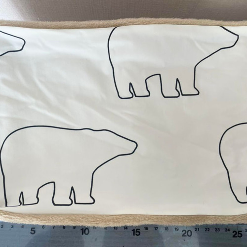 裏ボア息がしやすいホワイト&シロクマバフウォーキング国内手作り  