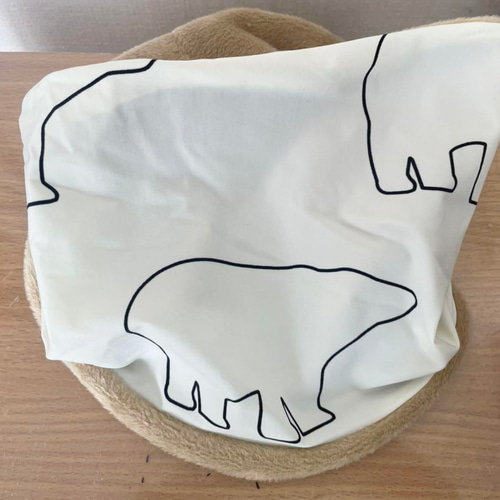 裏ボア息がしやすいホワイト&シロクマバフウォーキング国内手作り  