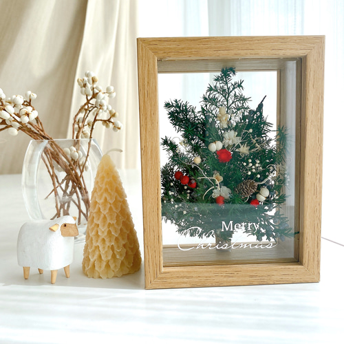 クリスマス2024 フレームボックスアレンジメント クリスマスツリー