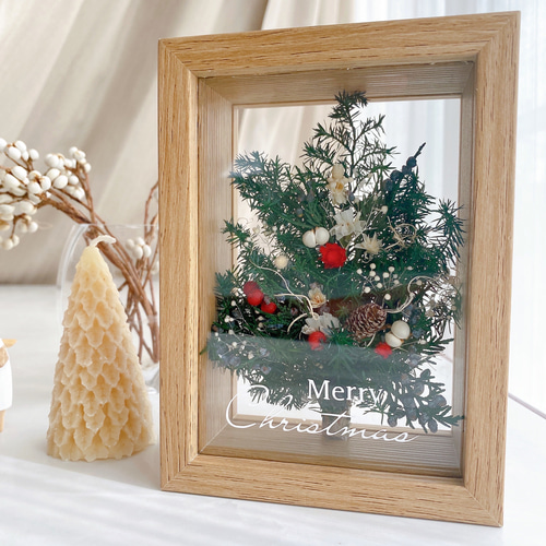 クリスマス2024 フレームボックスアレンジメント クリスマスツリー