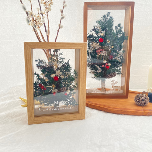 クリスマス2024 フレームボックスアレンジメント クリスマスツリー