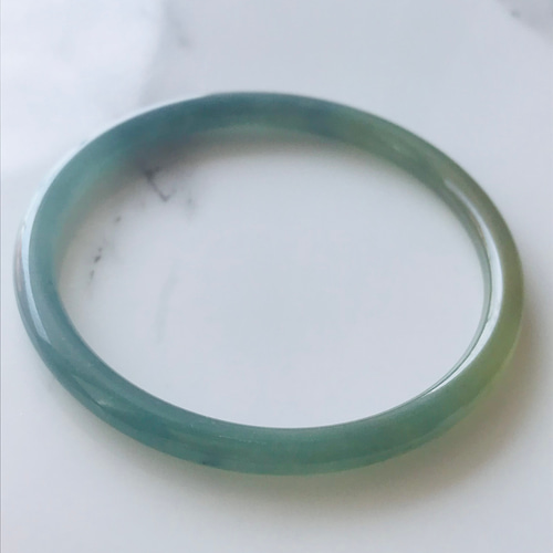 B1210-0135】ジェイド 翡翠 ヒスイ バングル 希少 グアテマラ産 54.5mm 