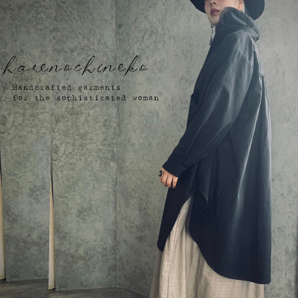 ■10日内発送■ヴィンテージ感漂う。【アトリエコート。】ハイスタンドカラーコート コート ウォッシュチャコール 冬