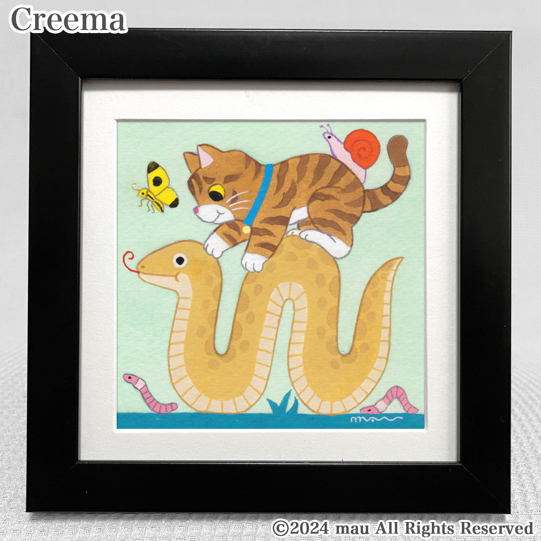 猫の絵 297 水彩画 原画 アメショー ポストカードサイズ｜Yahoo