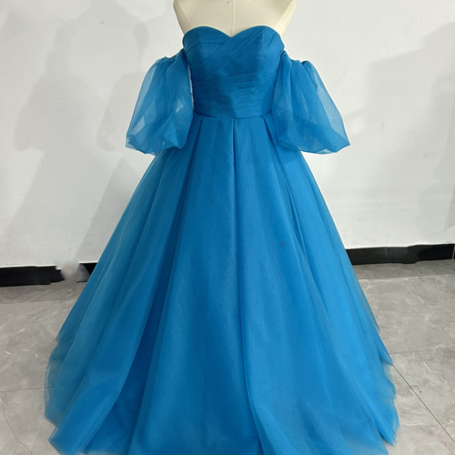 送料無料！人気上昇！爽やかで優しいブルーカラードレス パーティー  