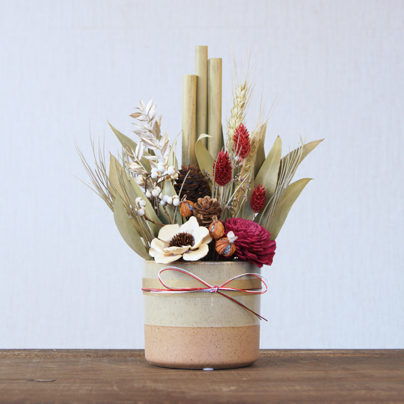 12/30発送】門松風アレンジ（大） X-399 ドライフラワー milwaukie