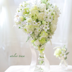 フェミニン コスモスブーケ ウェディングブーケ ブートニアセット
