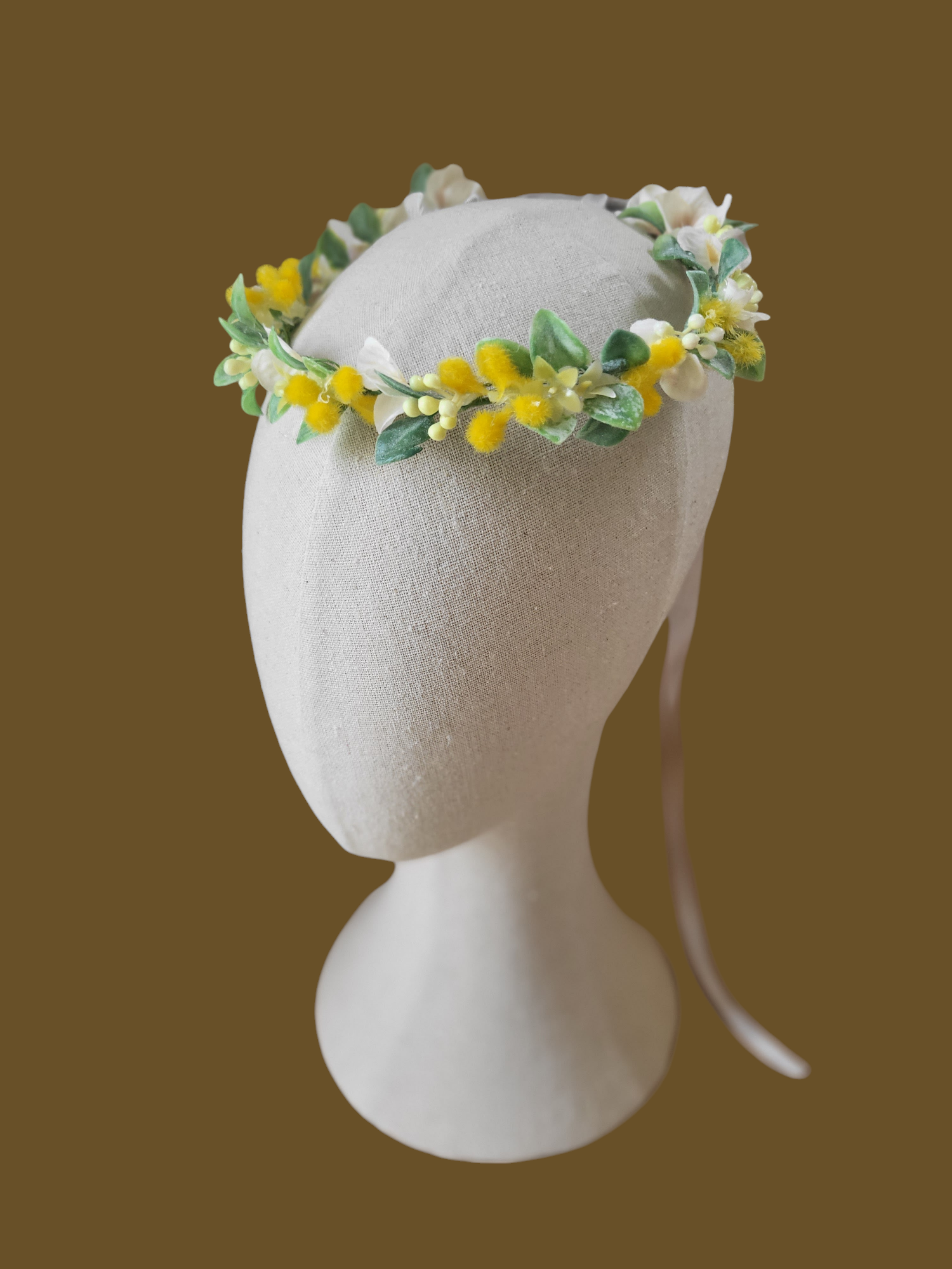 ウエディング前撮りナチュラルアートフラワーラリエットカチューシャ