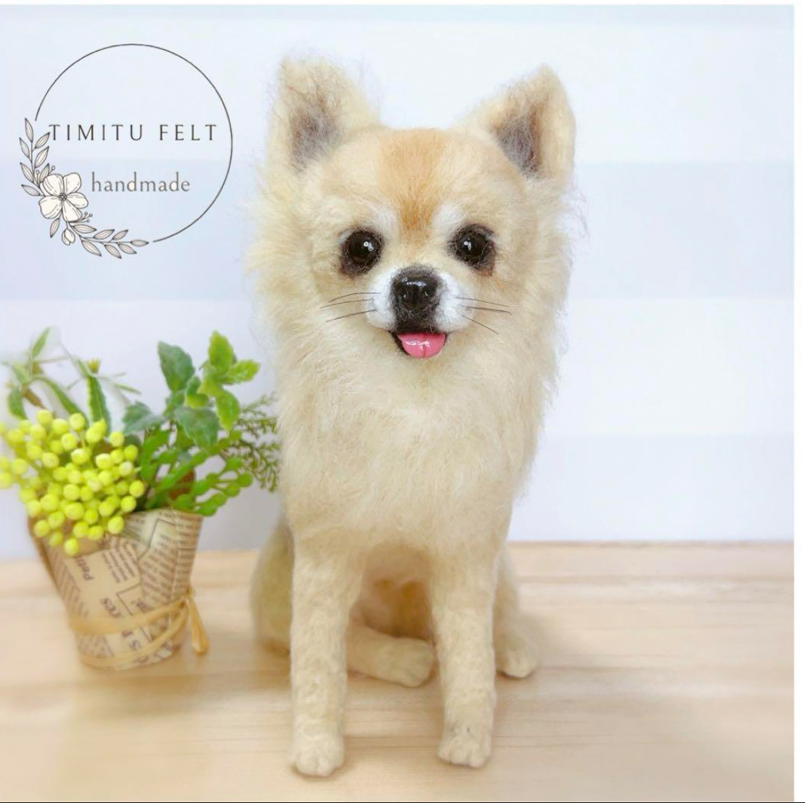 ◆こちらはサンプル画像になります◆羊毛フェルト♡ 愛犬 オーダー マスコット チワワ