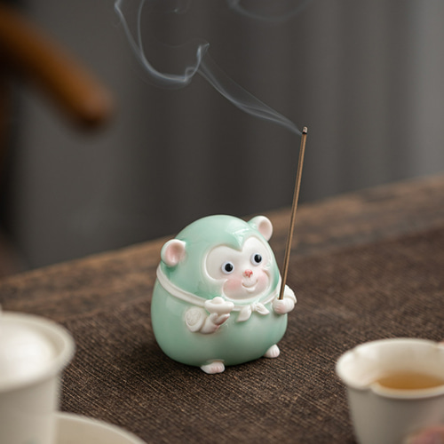 縁起物 黄金の猿お香立て サル香炉 猿香立 お香たて お香立 和風香皿