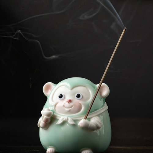 縁起物 黄金の猿お香立て サル香炉 猿香立 お香たて お香立 和風香皿