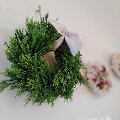フレッシュクリスマスリース ドライになる針葉樹 リース おはな