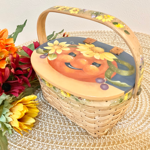トールペイント作品　バスケット秋バージョン トールペイント作品 バスケット秋バージョン