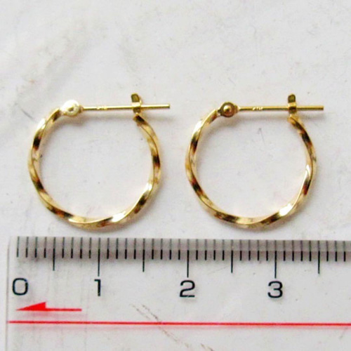 k18 ゴールド　フープピアス　ツイスト　 18kt 両耳 K18 ツイスト ピアス フープピアス K18ゴールド 18k 18金 地金