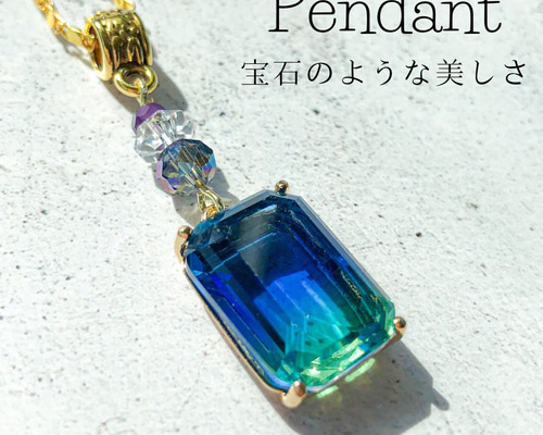 美品　本水晶　グラデーションネックレス 天然本水晶】本水晶ネックレス 45cm グラデーション ミラー