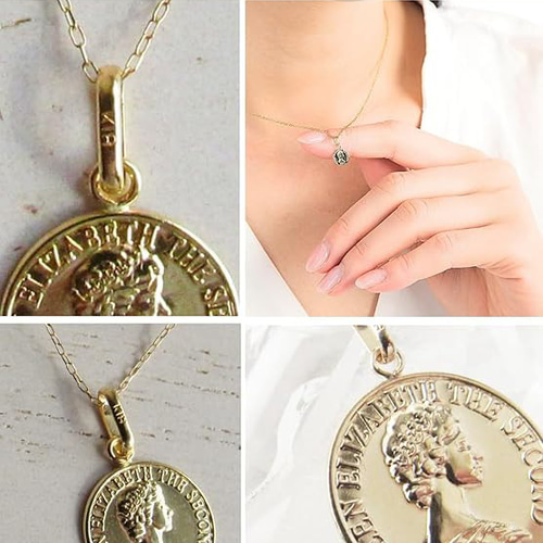 全てK18（18金）エリザベス ペンダントトップ、　刻印あり、鑑定済み ORIGINAL K18エリザベス型押しコインペンダントトップ GHP138 | GOLD