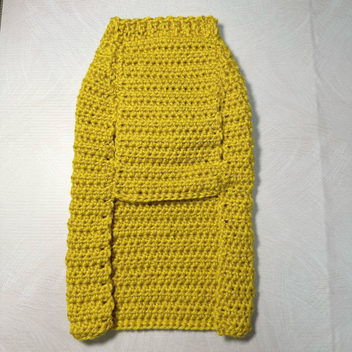 犬服 手編み 肉球ニット♡ 冬服 マスタード カラシ色 ダックス ペット