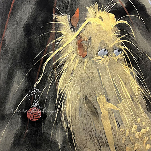 富士昇龍図」 【経営者様にオススメ◎】 水墨画風手描きの富士山