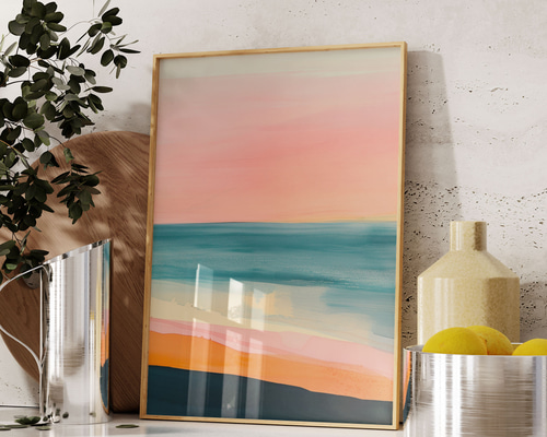 絵画 seaart 海景　海の絵 パールカラー ピンクインテリア　ビーチ　海 絵画 seaart 海景 海の絵 パールカラー ピンクインテリア ビーチ