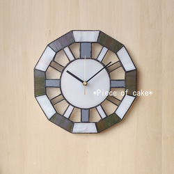 ステンドグラスの掛け時計＜ドロップ＞ (CL01A)＜壁掛け時計(スイープ