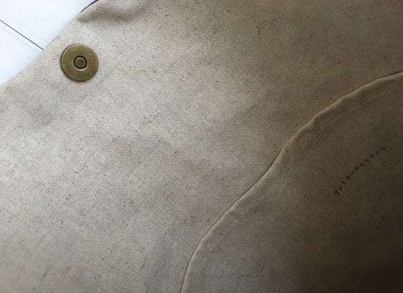 ★秋冬くったりバック★グレーカラフルドットウール混＆ざっくりリネン　【受注製作】 5枚目の画像