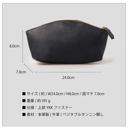 大容量真皮鉛筆盒/化妝包，粉米色，HAK058 第19張的照片