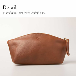 大容量真皮鉛筆盒/化妝包，粉米色，HAK058 第15張的照片