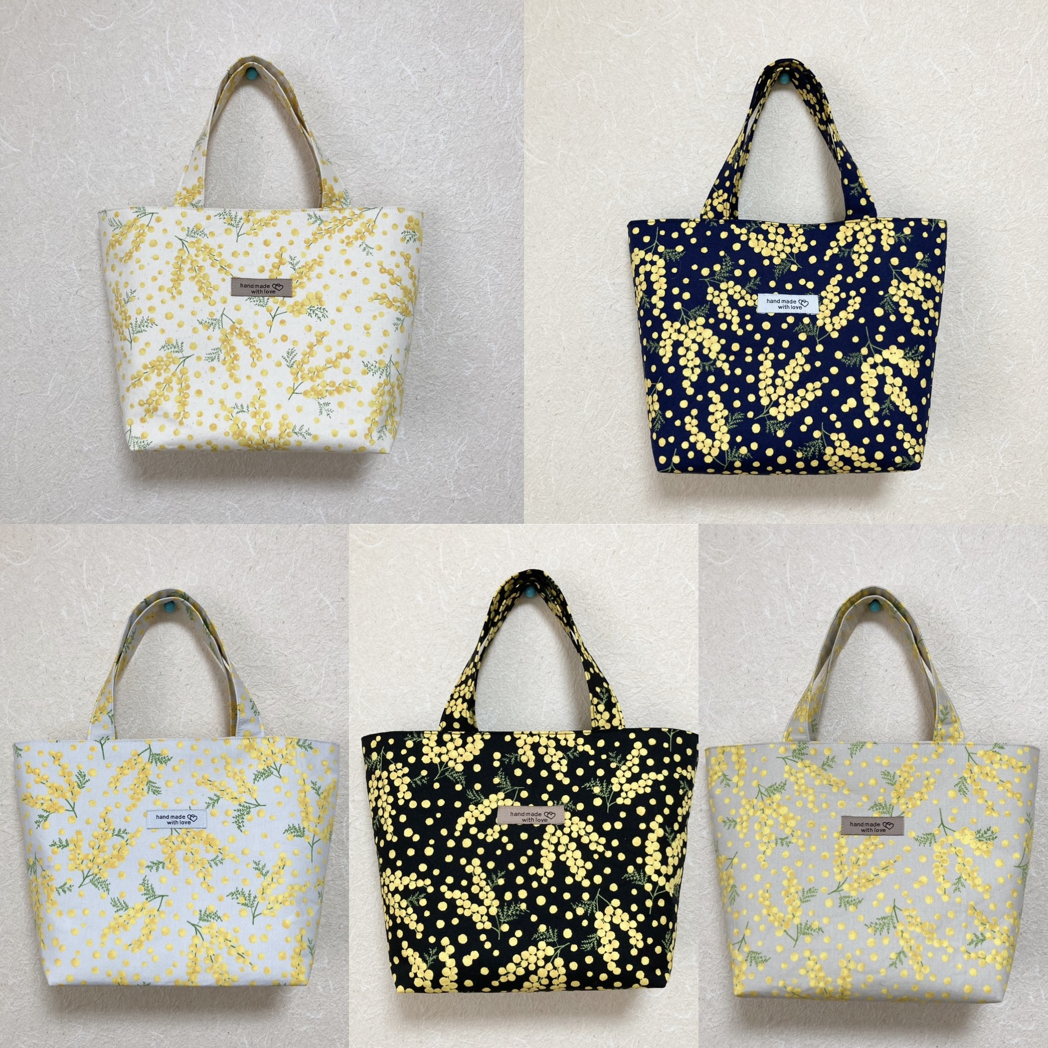 SALE☆トートバッグ 舞うミモザ トートバッグ 13th☆SALE中