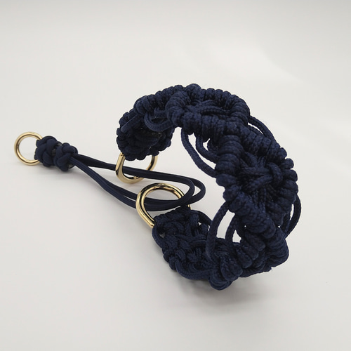 オーダー受付中】パラコード首輪 マクラメ編みデザイン リード・首輪 W