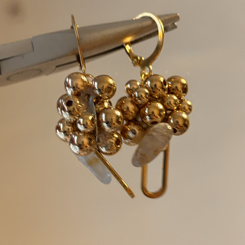 ルチルクォーツ♡ピアス♡ゴールドカラー ピアス（フック・チェーン