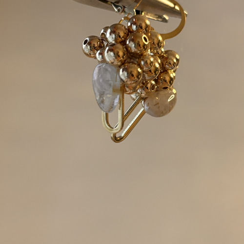 ルチルクォーツ♡ピアス♡ゴールドカラー ピアス（フック・チェーン