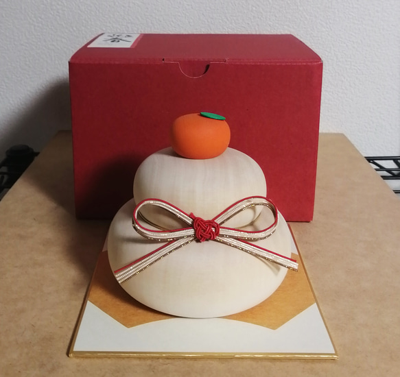 【アウトレット品】木の鏡餅（大）　お餅は白木 ♪ 2枚目の画像