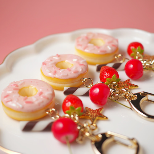 POPドーナツキーホルダー（ピンク） キーホルダー Fairy Candy 通販