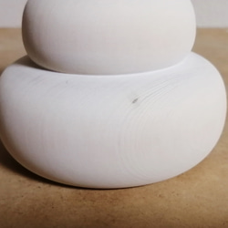 【アウトレット品】新バージョン【受注制作】木の鏡餅（大）　お餅はホワイト ♪ 3枚目の画像