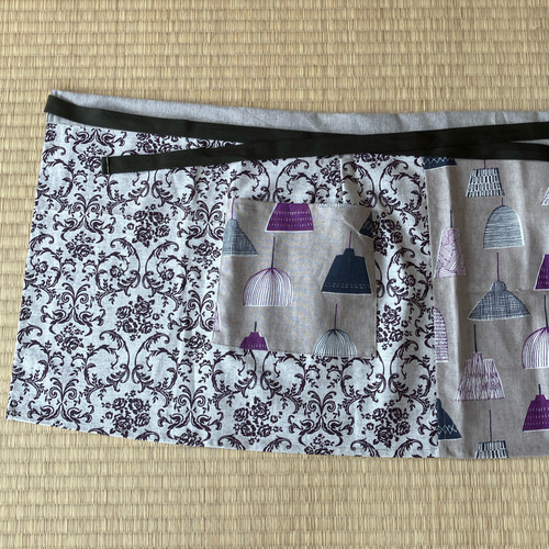 カフェエプロン サロンエプロン 前掛けエプロン 綿麻 北欧柄 その他