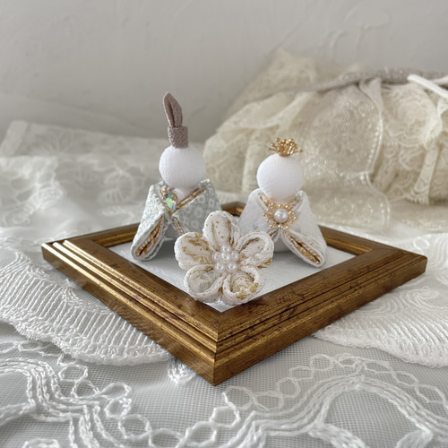 ひな人形／つまみ細工/淡藤カラー ひな人形／つまみ細工/淡藤カラー