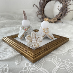 ひな人形/つまみ細工/淡水カラー つまみ細工 雛人形 うさぎ 白と薄水色 - メルカリ