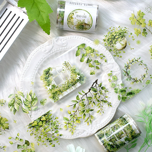 海外作家 緑色心情 マスキングテープ PET コラージュ素材 ジャーナル