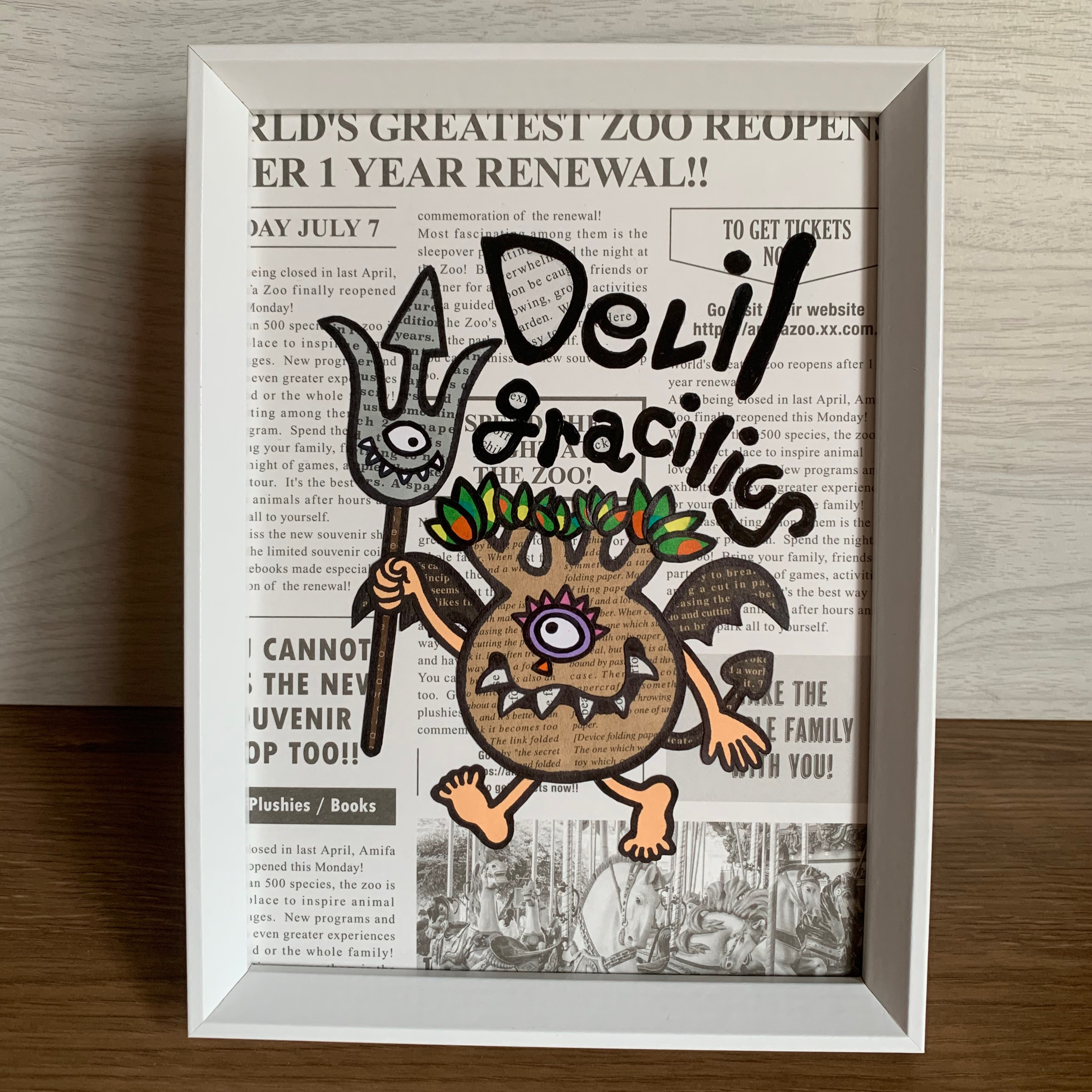 原画作品★貼り絵【パキポディウムグラキリス〜デビルグラキリス】