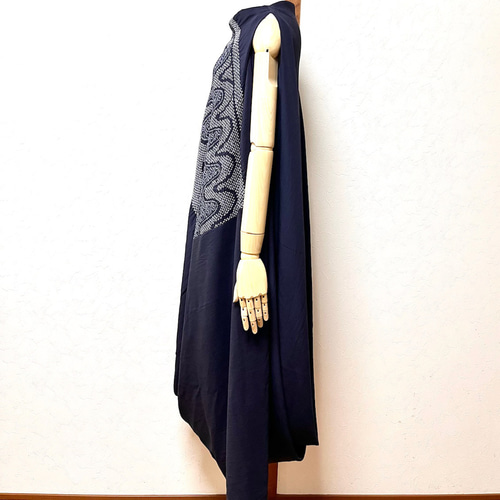 兵児帯リメイク ドレープワンピース 着物リメイク ワンピース