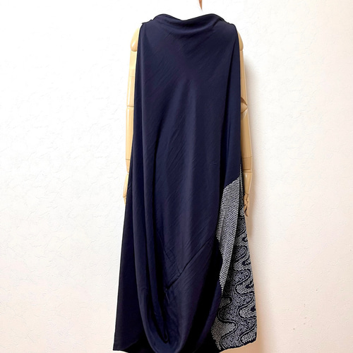 兵児帯リメイク　ドレープワンピース　着物リメイク 兵児帯リメイク ドレープワンピース 着物リメイク ワンピース