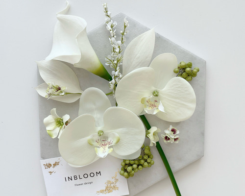 人気No.1 ♡ 胡蝶蘭 カラーリリー 髪飾り ホワイト ナチュラル ヘア