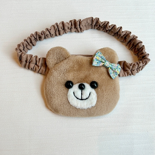 ウエストゴム】くまのふわふわ移動ポケット(ふたなし) その他入園