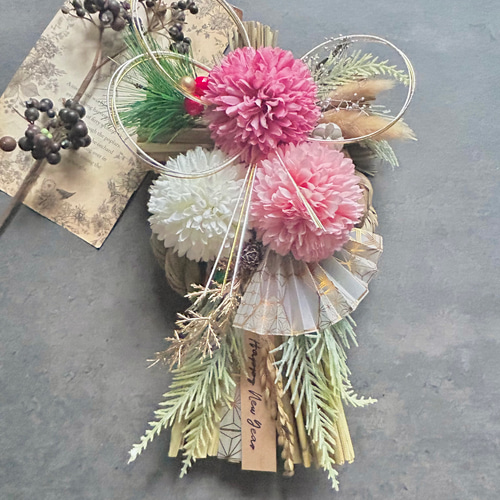 ラスト1点【再販】No.23 ナチュラルわらのしめ縄リース2026