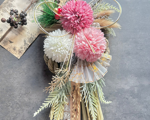 ラスト1点【再販】No.23 ナチュラルわらのしめ縄リース2026