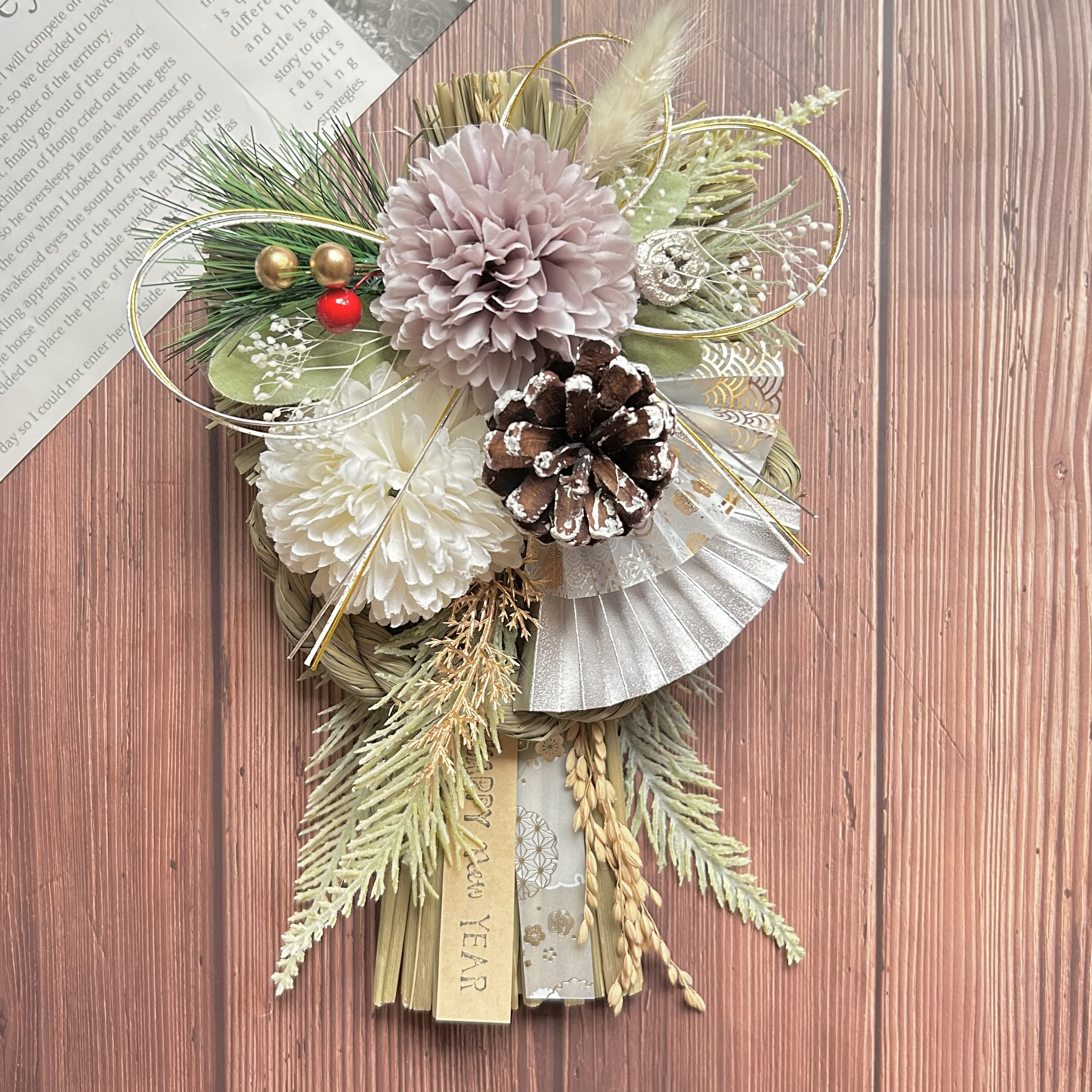 お早めに！しめ縄リース ※ナチュラルグリーン※ グリーンナチュラルしめ縄リース