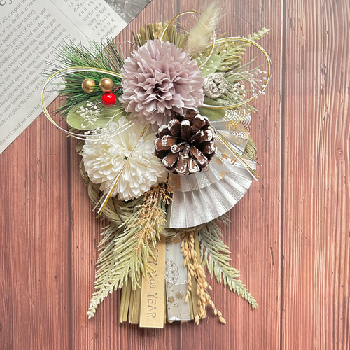 お早めに！しめ縄リース ※ナチュラルグリーン※ グリーンナチュラルしめ縄リース シンプル しめ飾り 玄関