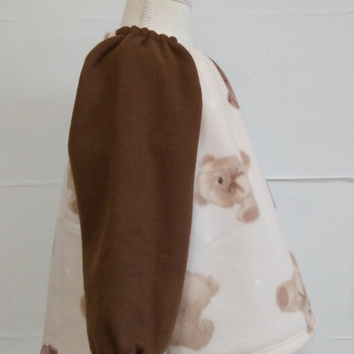 フリーススモック110size☆おっきなクマさん縫いぐるみ×チョコブラウン