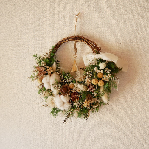 ＊Natural＊針葉樹のグリーンリース☆ドライフラワーリース 針葉樹とタイサンボクのグリーンリース 2021Christmas wreath