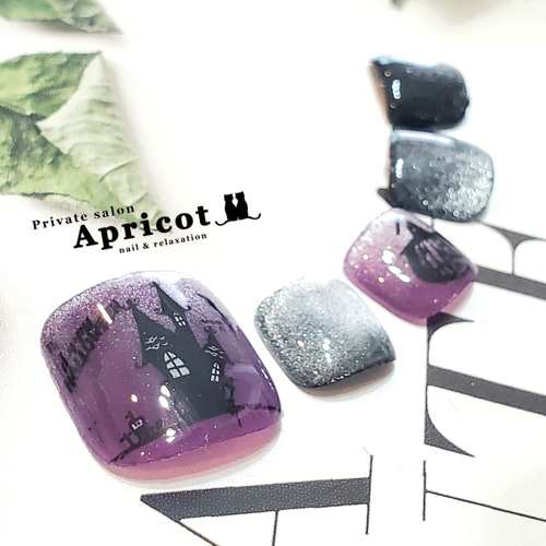 ジェルネイルチップ】まとめ買いが得☆ハロウィンフットネイル 10043